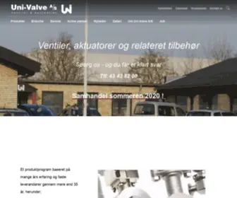 Uni-Valve.com(Ventiler og regulering = Uni) Screenshot