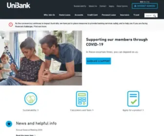 Unibank.com.au(Banking including home loans) Screenshot