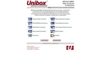 Uniboxenclosures.com(Electronic Plastic Enclosures by Unibox) Screenshot