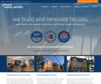 Unicahomes.ca(General Contractor and Home Builder Toronto) Screenshot