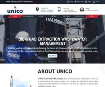 Unico-Egypt.com(United Oil Services (UNICO Group) is an oil field company) Screenshot