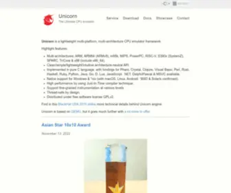 Unicorn-Engine.org(The Ultimate CPU emulator) Screenshot