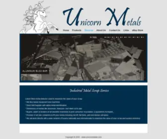 Unicornmetals.com(Unicorn Metals & Supply) Screenshot