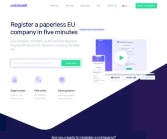 Unicount.eu(Open company in Estonia online) Screenshot