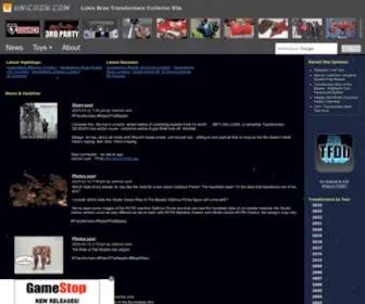 Unicron.com(Transformers Collector Site) Screenshot