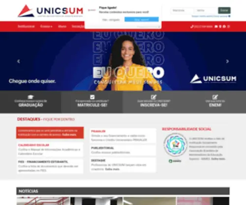 Unicsum.edu.br(ConheÃ§a o Centro Universitário do Sudeste Mineiro) Screenshot