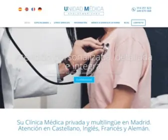 Unidadmedica.com(Clínica Privada Multilingüe en Madrid) Screenshot