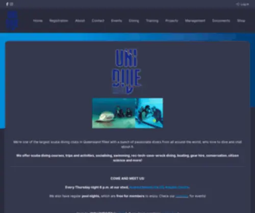 Unidive.org(The University of Queensland Underwater Club) Screenshot