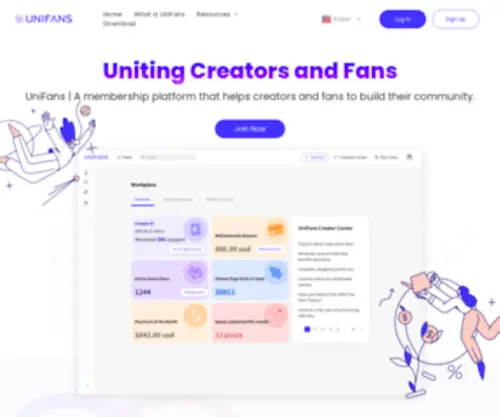 Unifans.io(Membership Platform for Anime Fandom) Screenshot