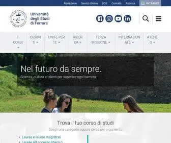 Unife.it(Università degli Studi di Ferrara) Screenshot