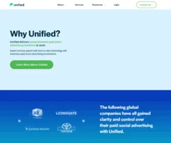Unified.com(Unified is the most comprehensive technology and a full social media services provider company) Screenshot