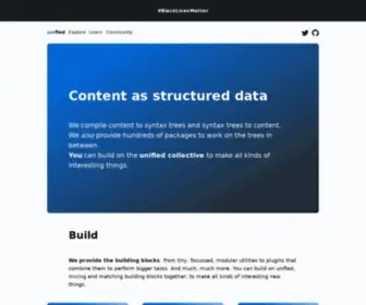 Unifiedjs.com(Content as structured data) Screenshot