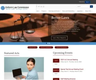 Uniformlaws.org(Uniform Law Commission) Screenshot