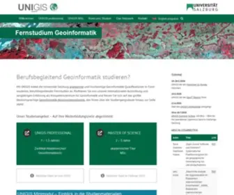 Unigis.ac.at(Geoinformatik Fernstudien an der Universität Salzburg) Screenshot