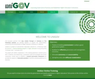 UnigovProject.eu(Improving Governance Practices and Palestinian Higher Education Institutions) Screenshot