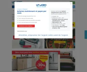 Unigro.be(Vente en ligne de meubles) Screenshot