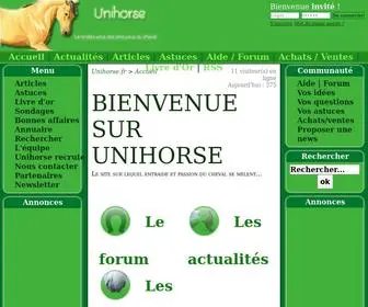 Unihorse.fr(Unihorse : communaut? cavali?re) Screenshot