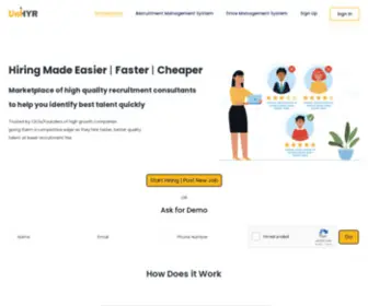 Unihyr.com(Online Recruitment Marketplace Unihyr) Screenshot