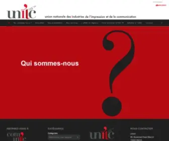 Uniic.org(Union Nationale des Industries de l'Impression et de la Communication) Screenshot