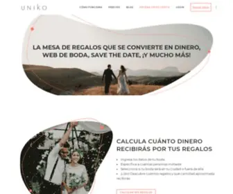 Uniko.co(Uniko es la mesa de regalos inteligente para bodas y eventos. Además puedes crear tu web de boda) Screenshot