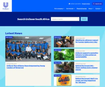 Unilever.co.za(Unilever South Africa) Screenshot