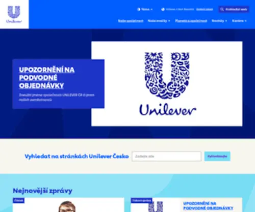 Unilever.cz(Unilever Česká republika) Screenshot