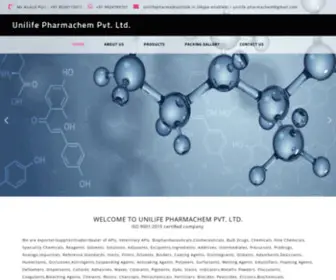 Unilifepharmachem.com(Welcom to Unilife Pharmachem Pvt) Screenshot