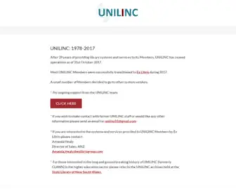 Unilinc.edu.au(Thirty five years of serving libraries) Screenshot