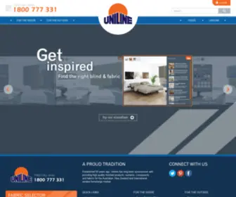 Uniline.com.au(Blinds, Shutters & Quality Window Furnishings) Screenshot