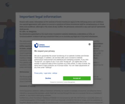 Union-Investment.com(Legal information) Screenshot