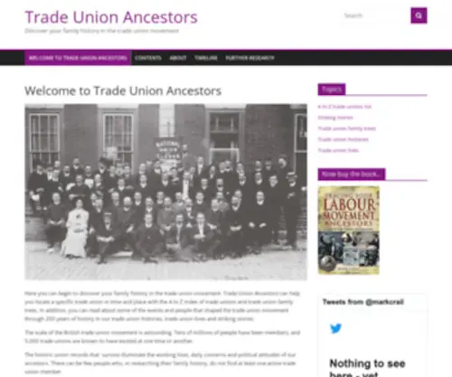 Unionancestors.co.uk(Trade Union Ancestors) Screenshot