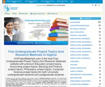 Uniprojectmaterials.com(Free Undergraduate Project Topics And Research Materials) Screenshot
