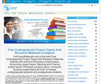 Uniprojectmaterials.net(Free Undergraduate Project Topics And Research Materials) Screenshot