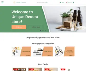 Unique-Decora.com(Buy Home Decor Items & Home Devices online) Screenshot