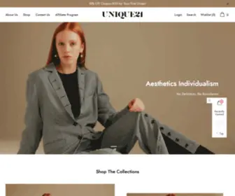 Unique21.com(Women's Modern Clothing & UK Fashion Brands) Screenshot