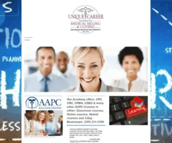 Uniquecareeracademy.com(Unique Career Academy for Medical Billing & Coding) Screenshot