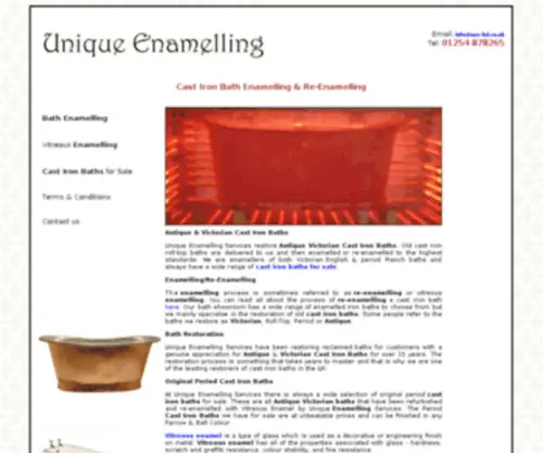 Uniqueenamellingservicesltd.co.uk(Cast Iron Bath Enamelling & Restoration of Antique Victorian Cast Iron Baths) Screenshot