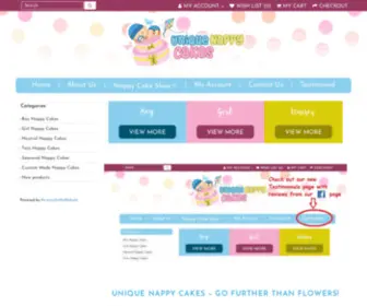 Uniquenappycakes.com.au(Unique Nappy Cakes Australia) Screenshot