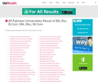 Uniresults.pk(Pakistani Educational Results Website) Screenshot