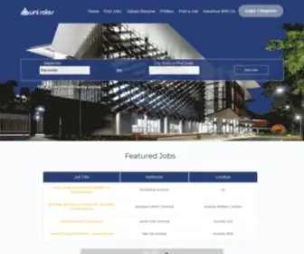 Uniroles.com.au(Find your next Academic or Research job Uni Roles) Screenshot
