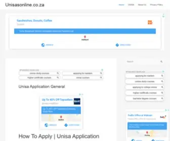 Unisasonline.co.za(Unisa Application General) Screenshot