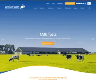 Unisensor.be(Drug Residue & Contamination Testing Kits For Food Diagnostics) Screenshot