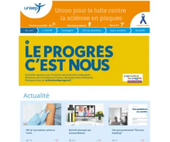 Unisep.org(L'UNIon associative pour lutter contre la Sclérose En Plaques) Screenshot