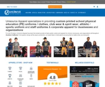Unisourceapparel.com(PE, Spirit Wear, Staff & Sports Uniforms) Screenshot