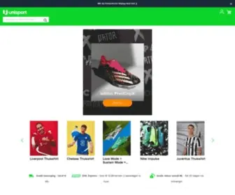 Unisportstore.nl(Voetbalschoenen en Voetbalshirts online) Screenshot