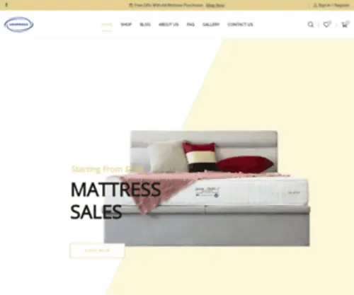 Unisprings.com(The House of Fine Beds® Mattresses & Bedframes Singapore) Screenshot