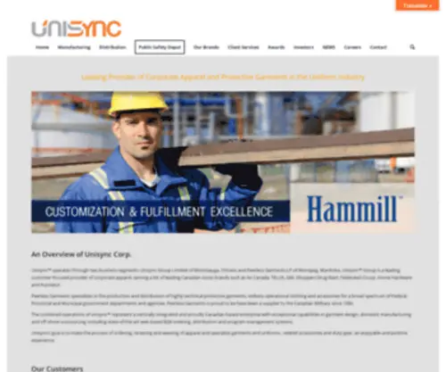 UnisyncGroupstores.com(Unisync Group Canada's Premier Apparel and Promotions Company) Screenshot