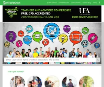 Unitasterdays.com(University events for schools and outreach opportunities) Screenshot
