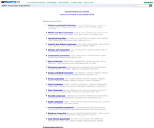 Unitconverter.org(Metric conversions) Screenshot