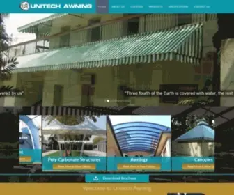 Unitechawning.com(Awnings, Canopies, Tents Manufacturer in Kolkata) Screenshot